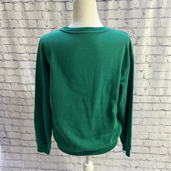 PEANUTS Snoopy Light Up Junior Christmas Sweatshirt Green Small NWOT (Flaw) - Picture 3 of 10